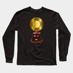 Cowry Crown Obi Elegua w Ifa Binary Divining Table Long Sleeve T-Shirt